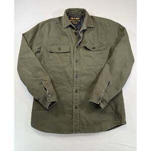 Line Of Trade Jacket Men's Size M Medium Olive Green 100% Cotton Canvas Trucker